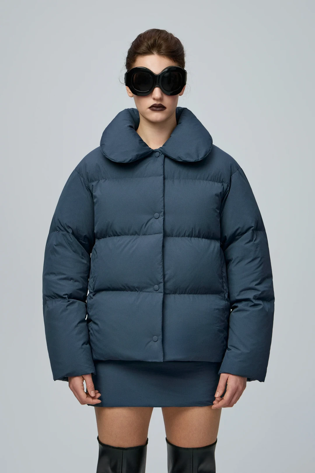 A4 Navy Puffer Jacket by THE WARM on curated-crowd.com