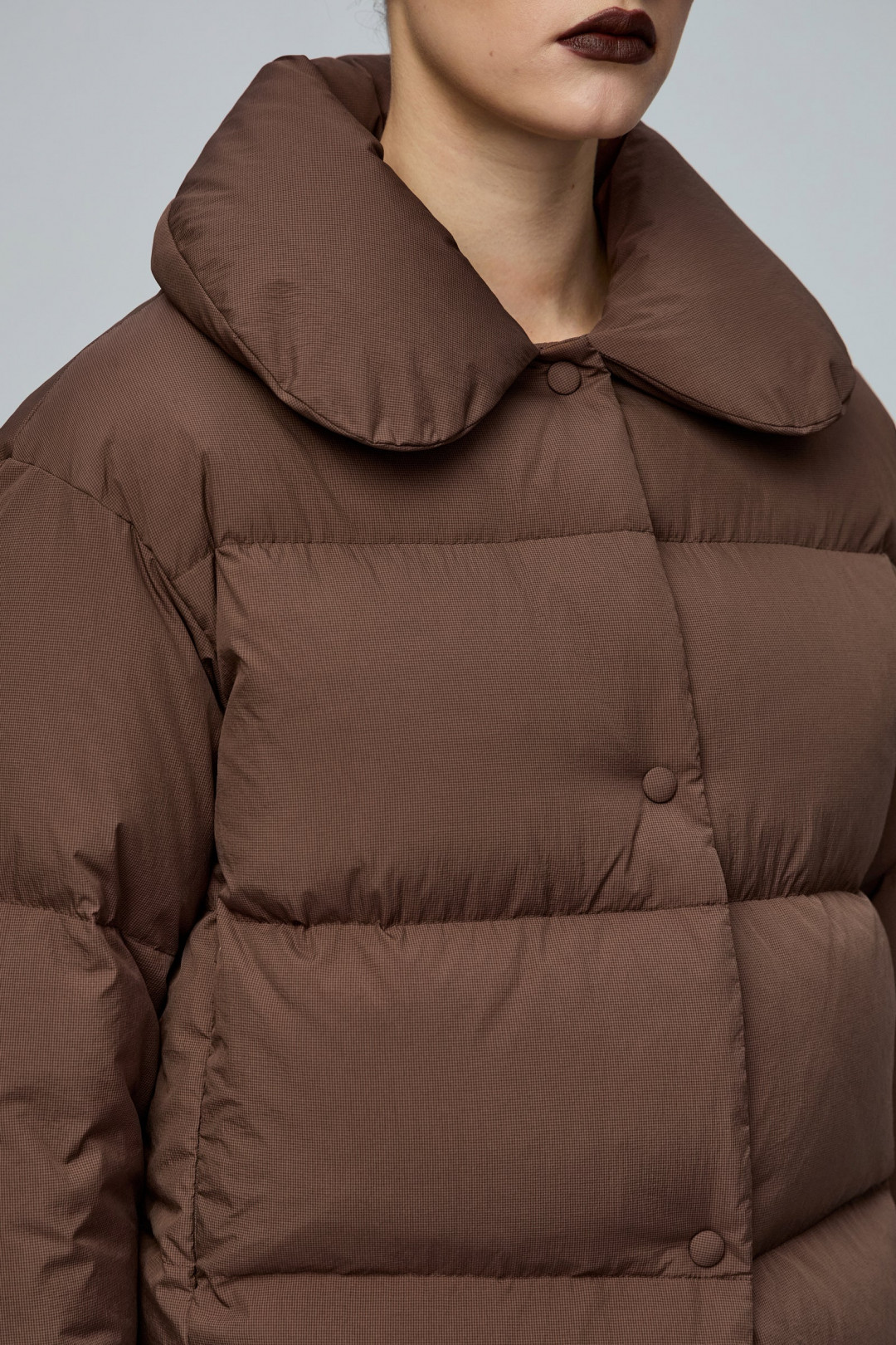 A4 Brown Puffer Jacket by THE WARM on curated-crowd.com