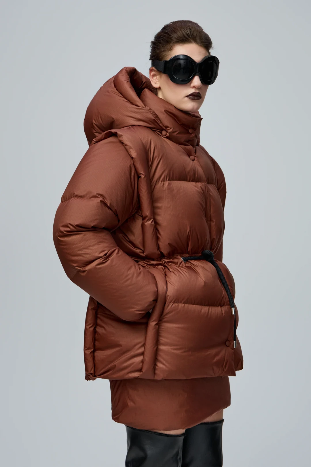 Puffer Vest Bronze Jacket by THE WARM on curated-crowd.com