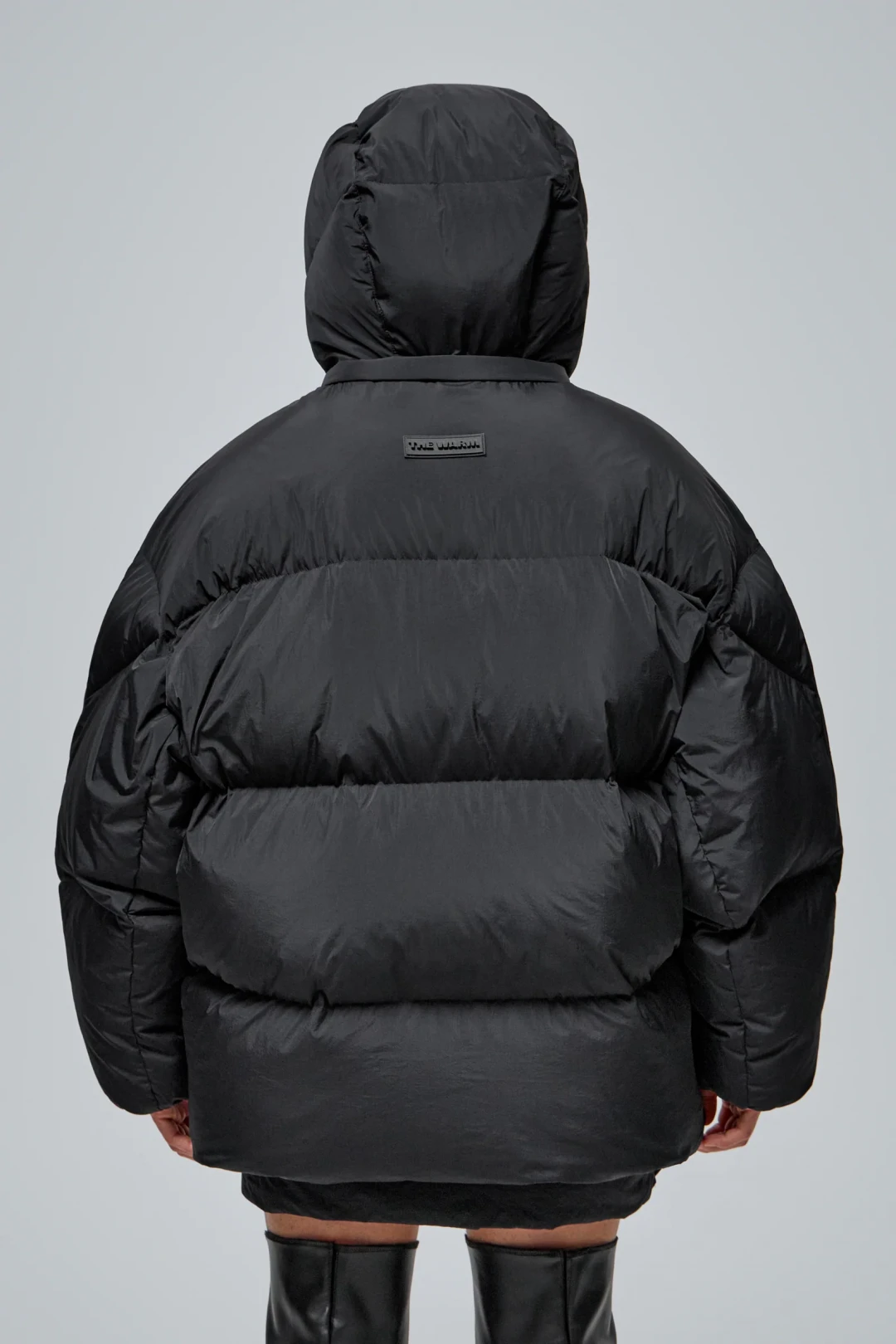 DNK Black Puffer Jacket by THE WARM on curated-crowd.com