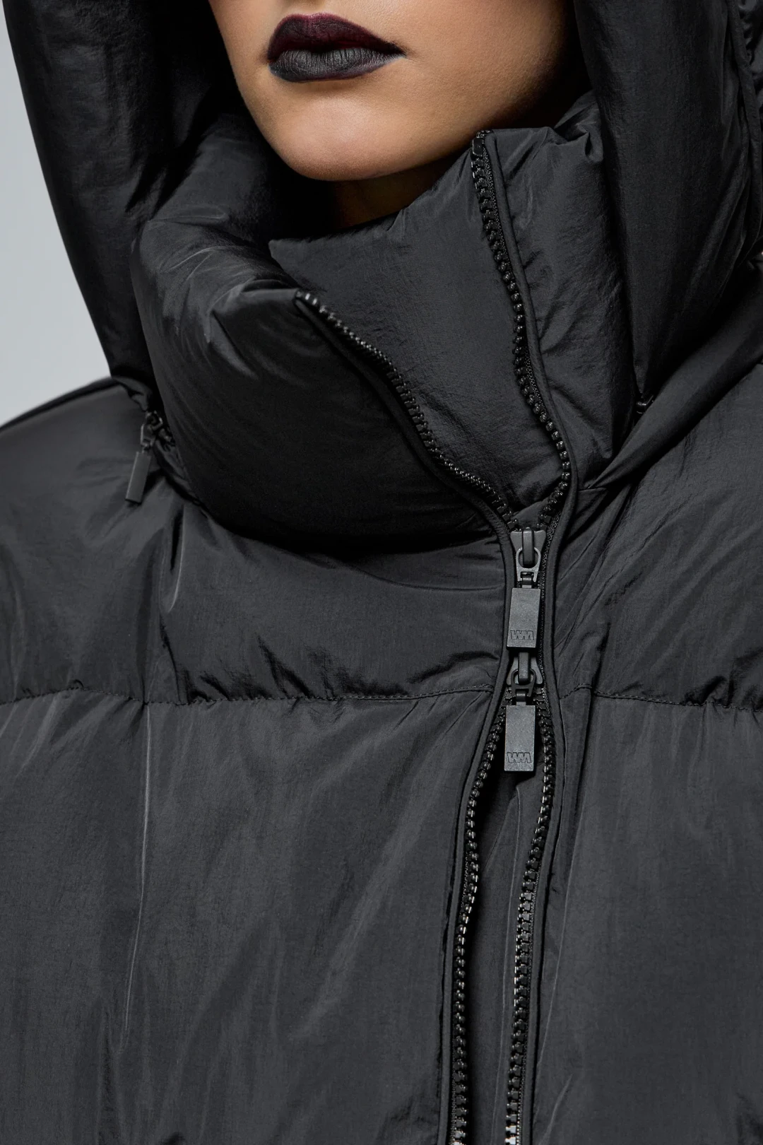 DNK Black Puffer Jacket by THE WARM on curated-crowd.com