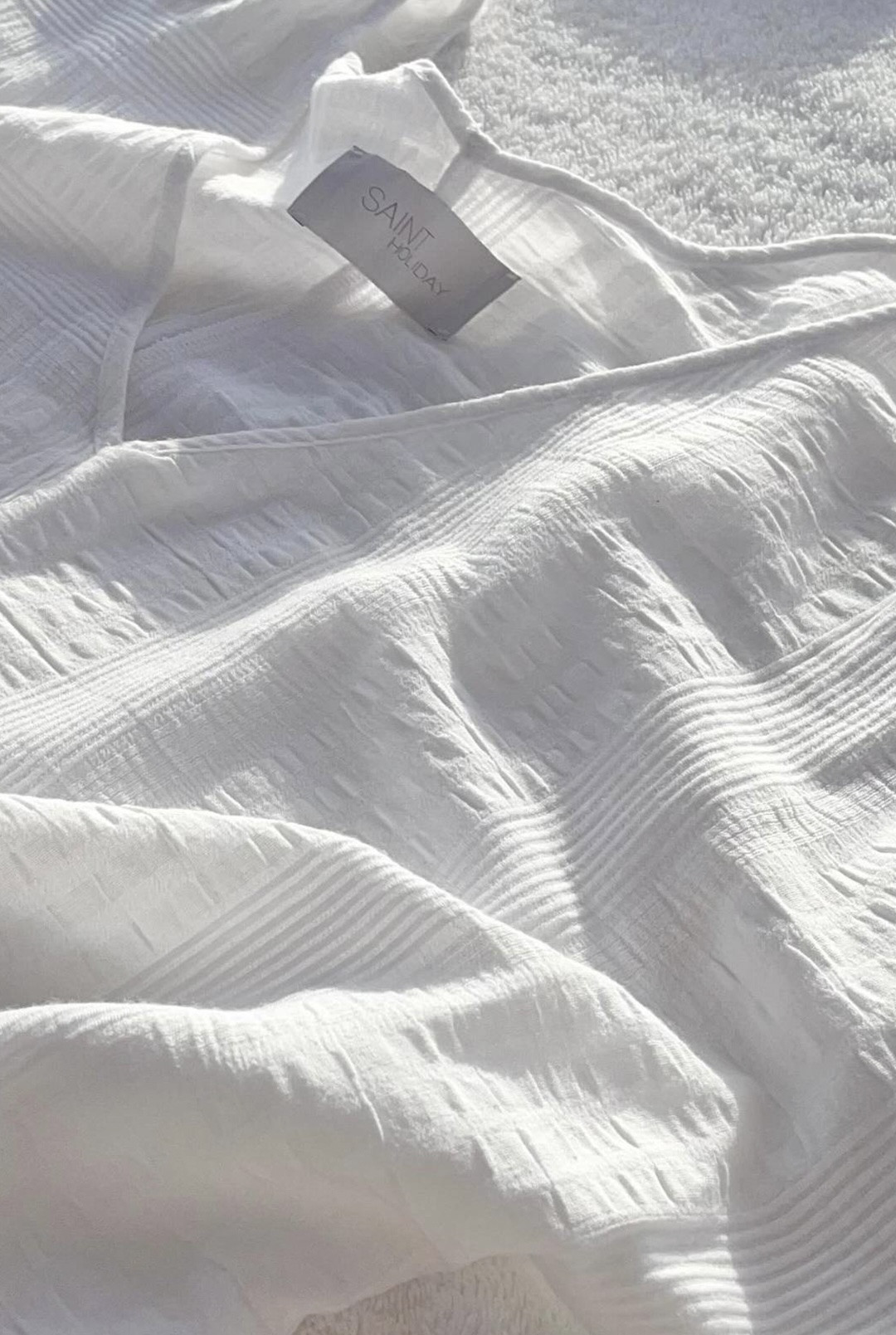 The Lobby Caftan in Day White by Saint Holiday on curated-crowd.com