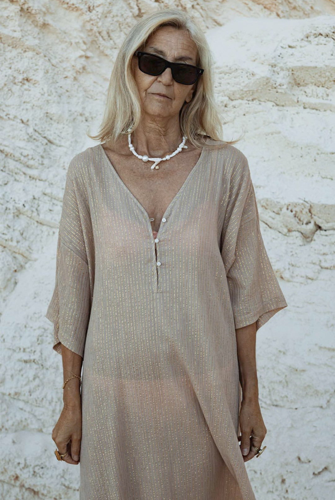 South Road Caftan in Drift by Saint Holiday on curated-crowd.com