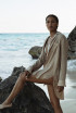Plissé Beach Shirt in Drift by Saint Holiday on curated-crowd.com