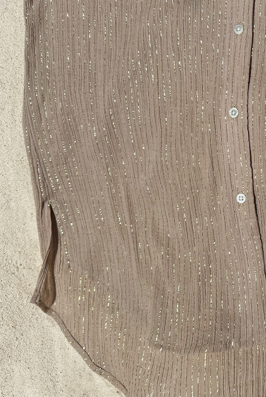 Plissé Beach Shirt in Drift by Saint Holiday on curated-crowd.com