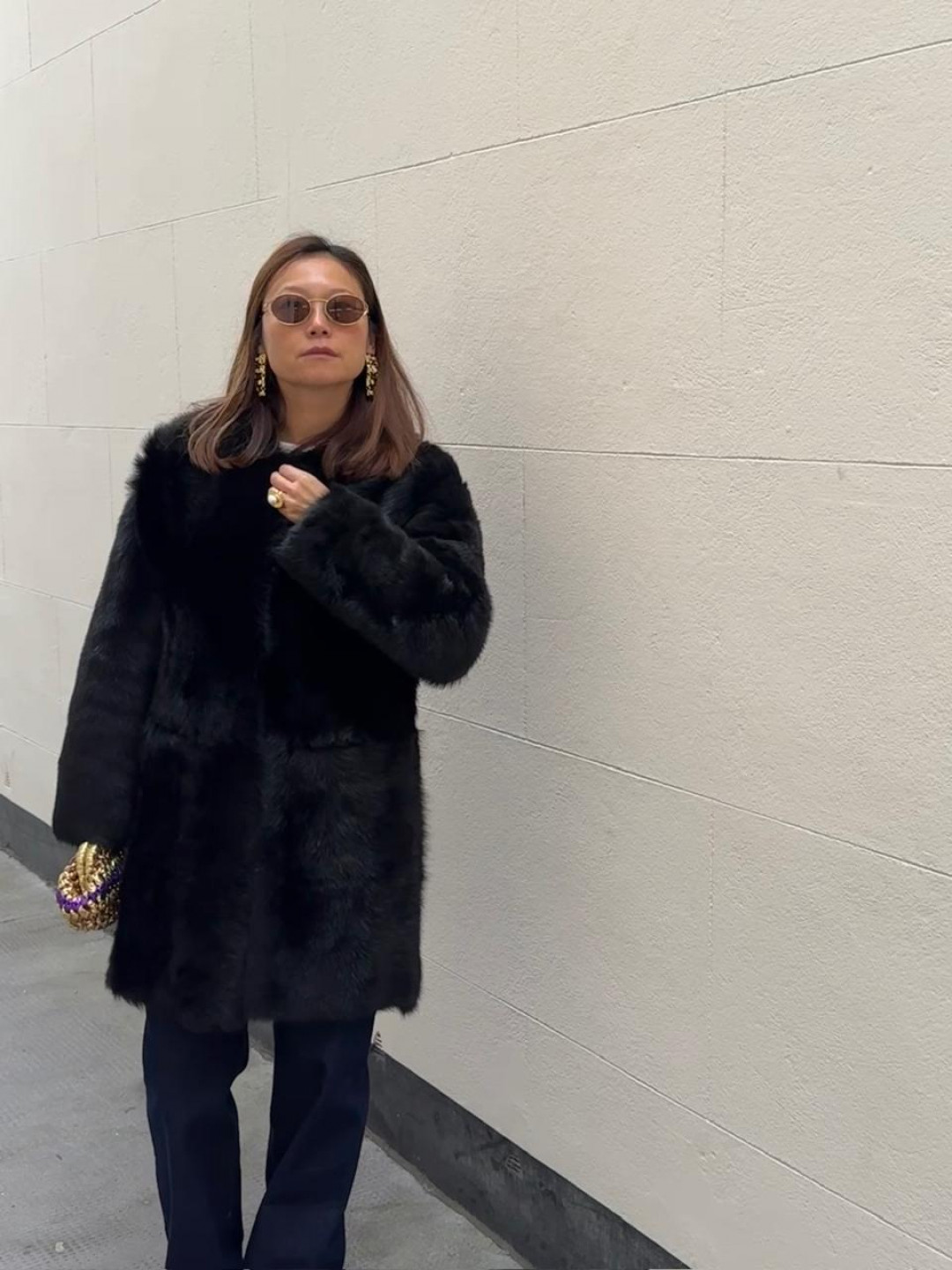 Vivage Toscana Shearling in Black by Curated Crowd Collective on curated-crowd.com