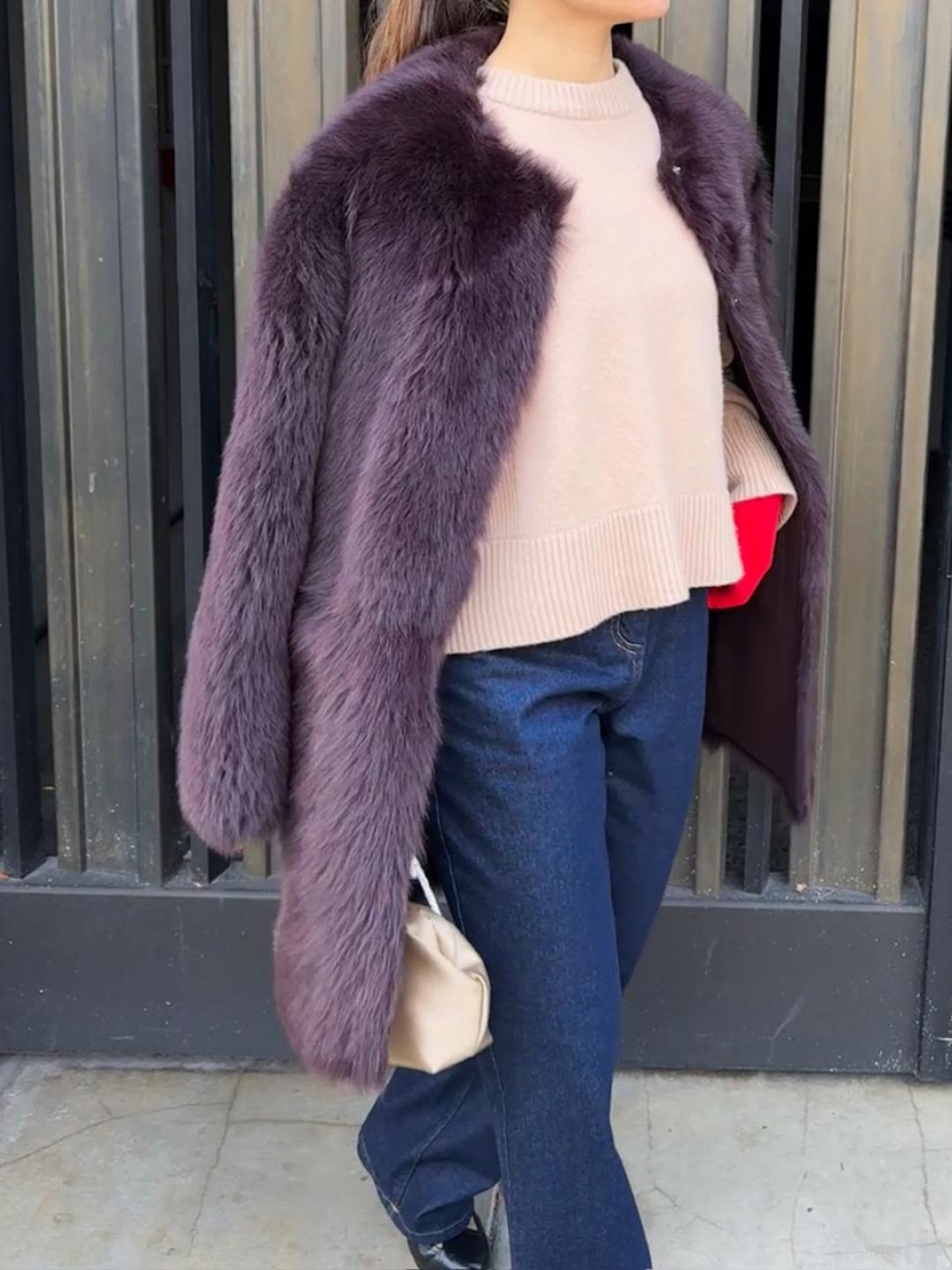 Vivage Toscana Shearling in Bordo by Curated Crowd Collective on curated-crowd.com