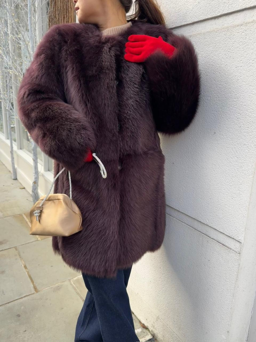 Vivage Toscana Shearling in Bordo by Curated Crowd Collective on curated-crowd.com