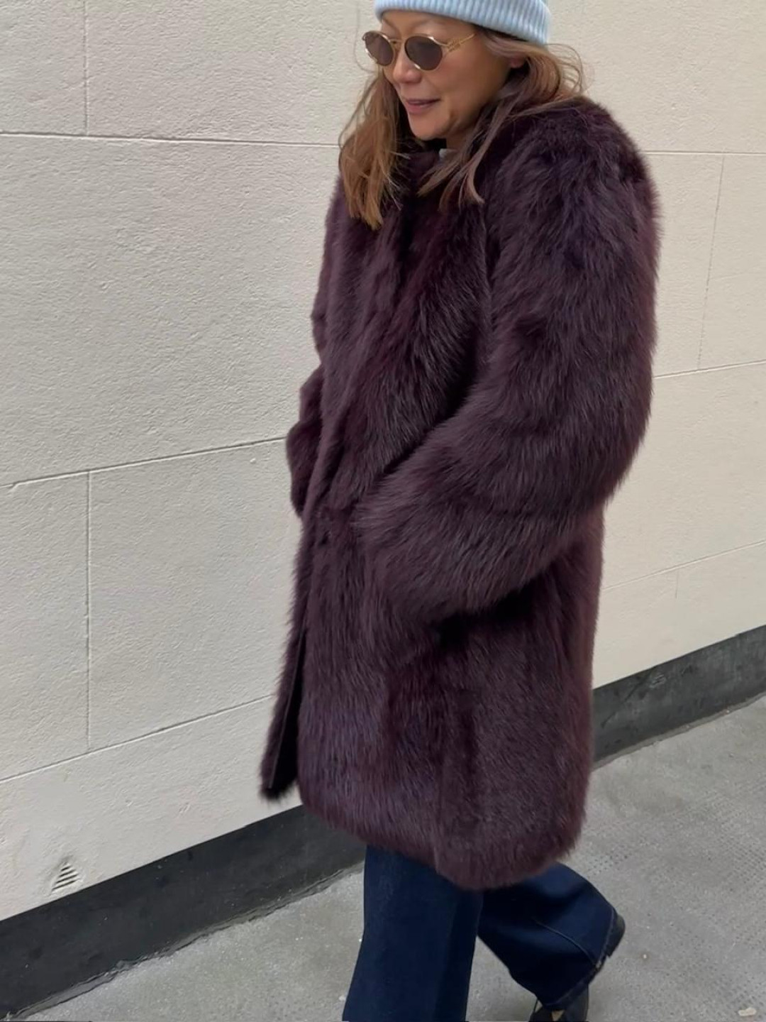 Vivage Toscana Shearling in Bordo by Curated Crowd Collective on curated-crowd.com