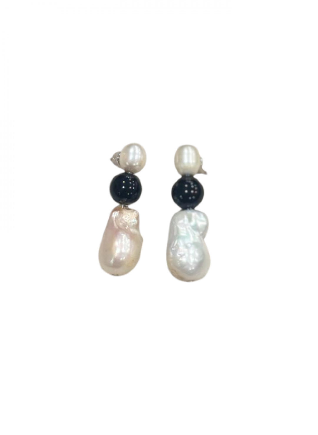 Demi Mixed Pearl Onyx Earrings by Emili on curated-crowd.com