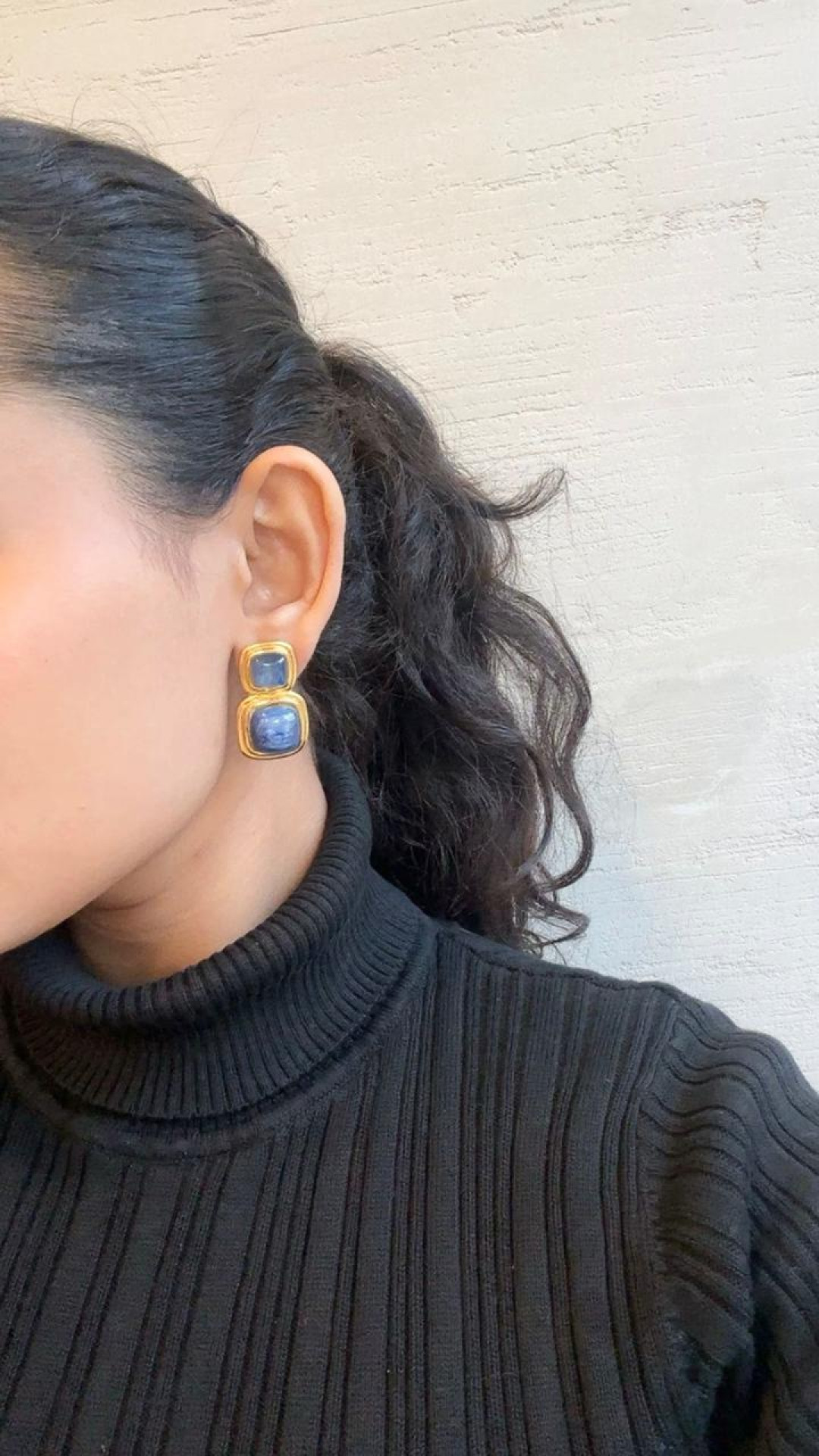 Kyanite Set Two Stone Cushion Shape Eardrops by Tay Jewellery on curated-crowd.com