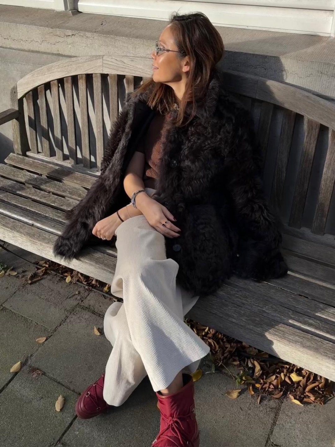 Isabelle Shearling Coat in Chocolate Brown by Curated Crowd Collective on curated-crowd.com