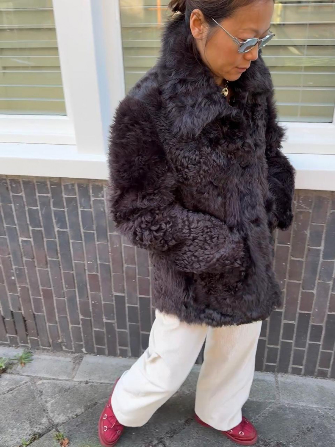 Isabelle Shearling Coat in Chocolate Brown by Curated Crowd Collective on curated-crowd.com