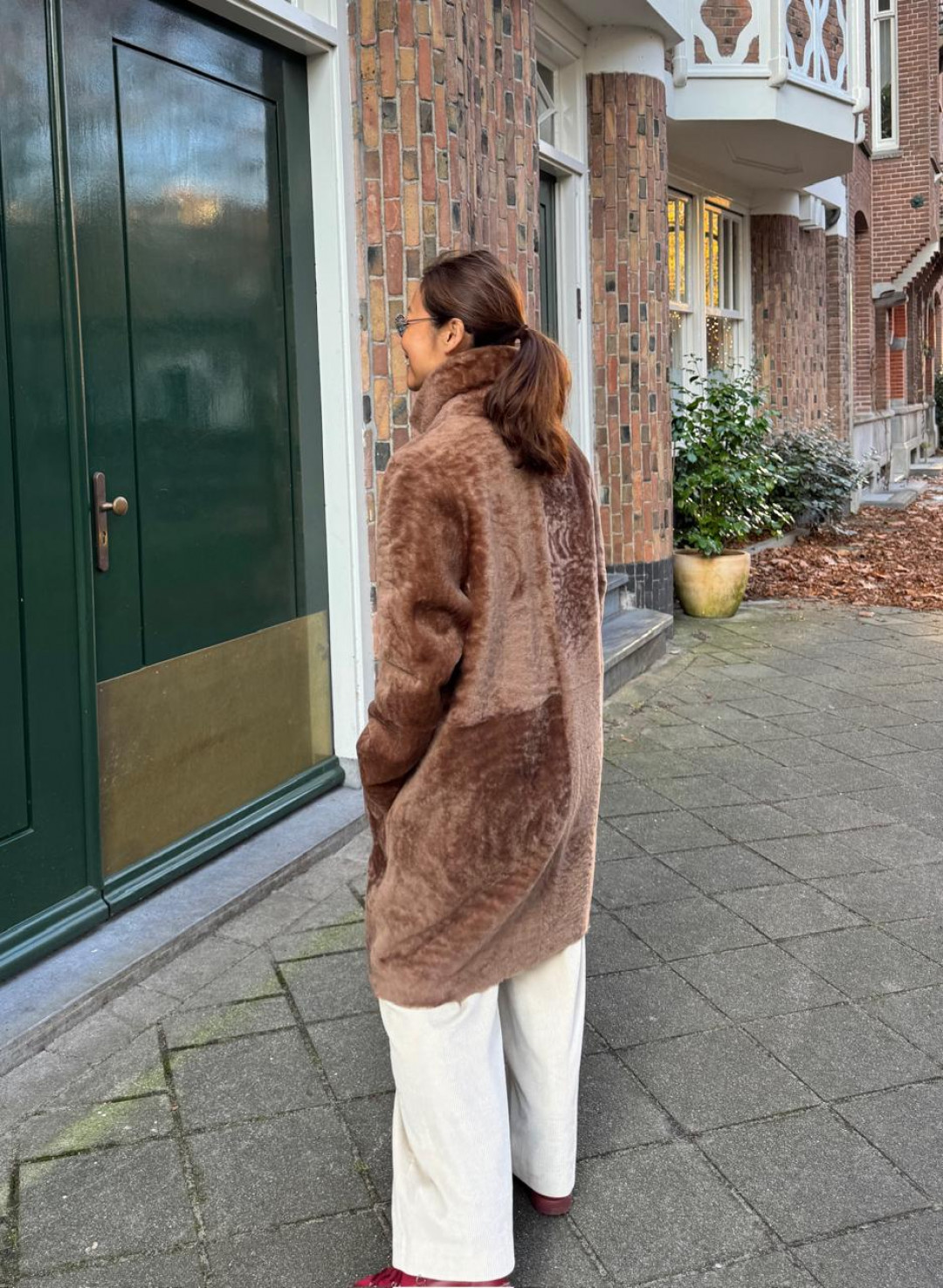Melody Shearling Coat in Cinnamon by Curated Crowd Collective on curated-crowd.com