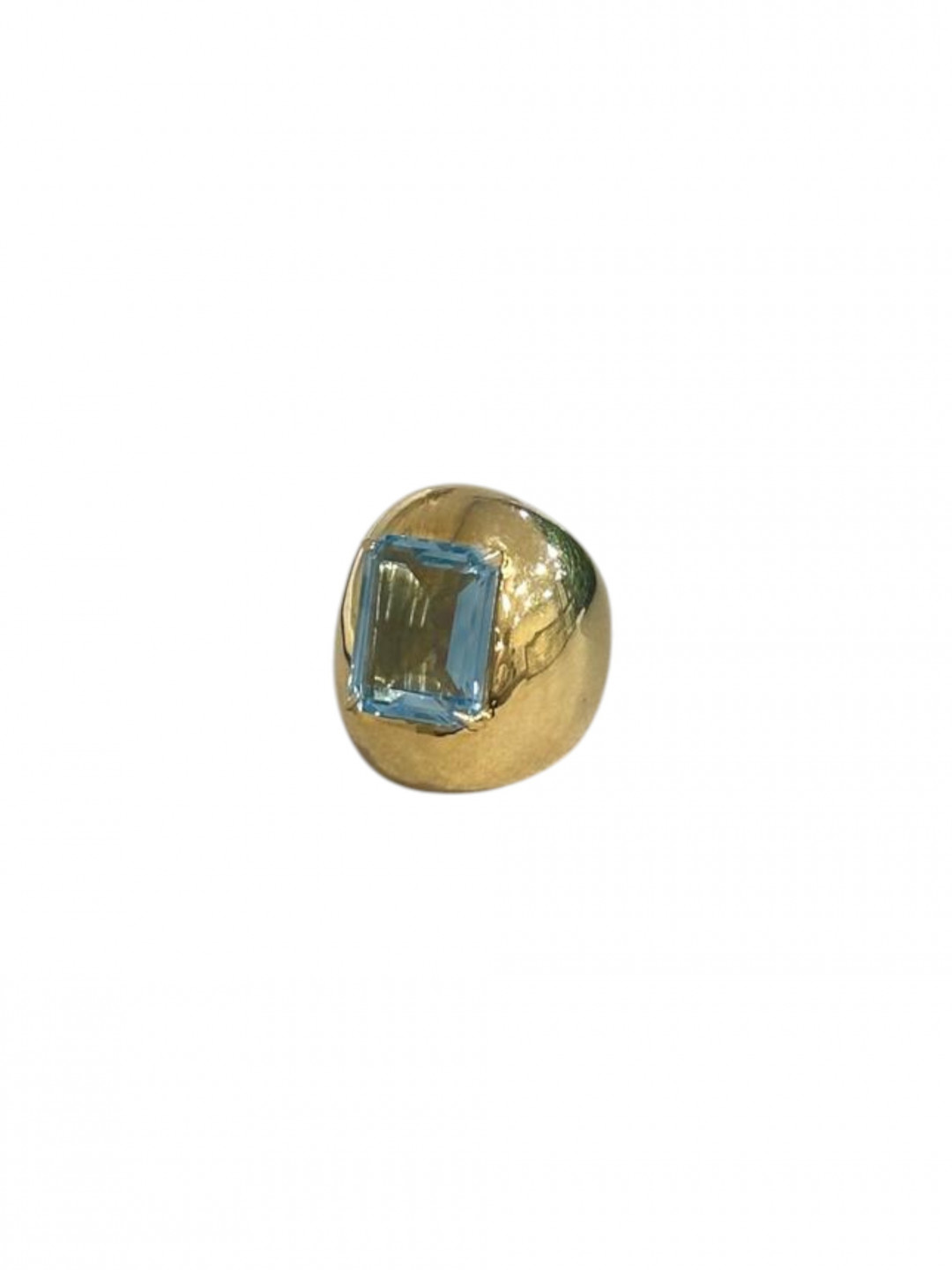 Blue Topaz Polished Bombe Ring by Tay Jewellery on curated-crowd.com