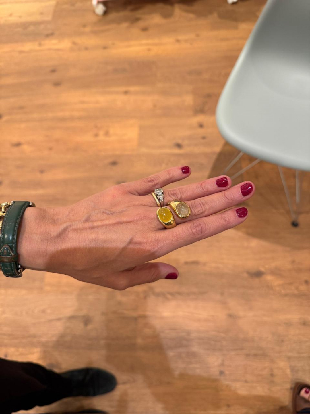 Prehnite & Chalcedony Set Athena Ring by Tay Jewellery on curated-crowd.com