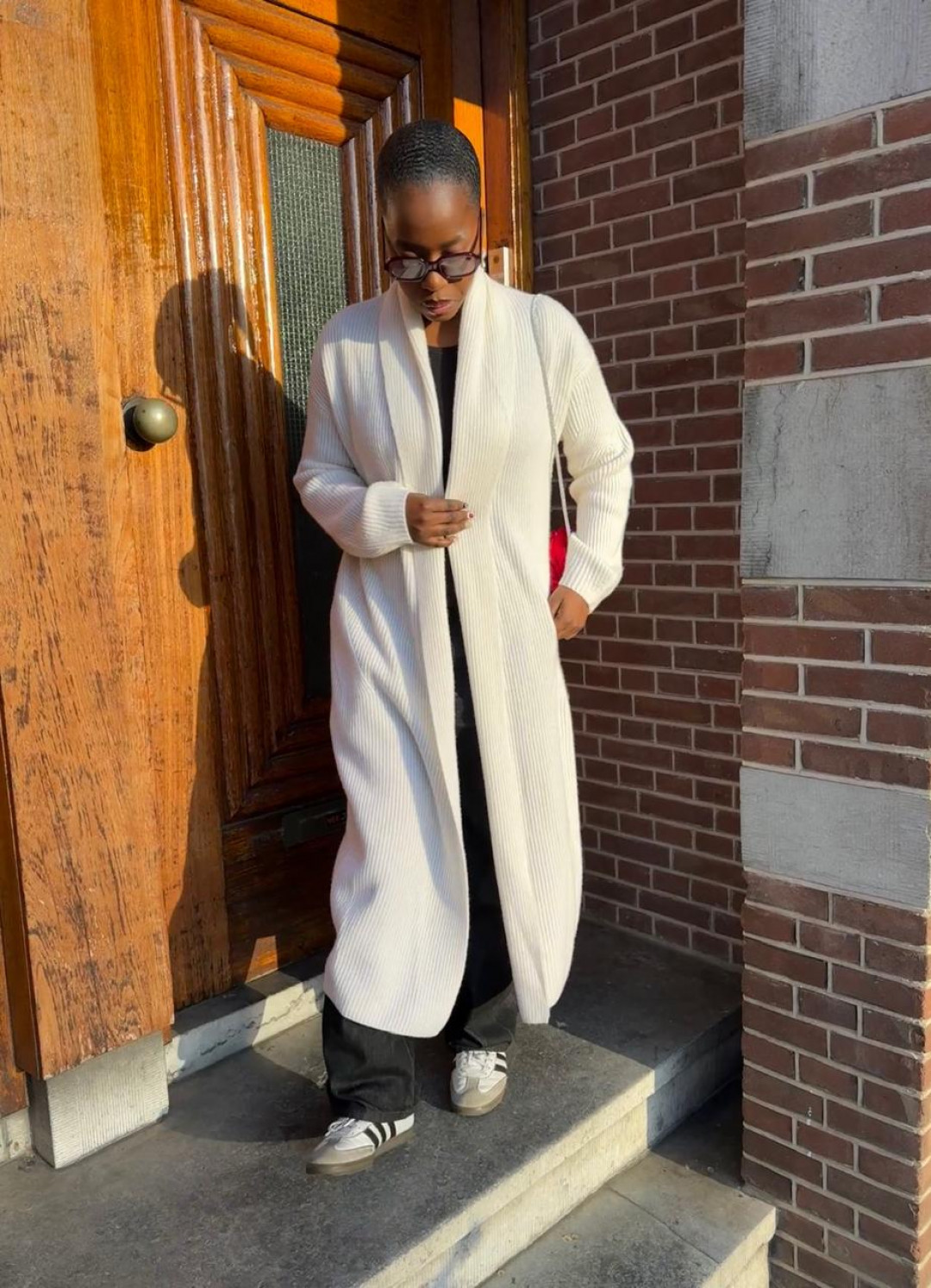 Ribbed Cashmere Coatigan in Snow by LOOP Cashmere on curated-crowd.com