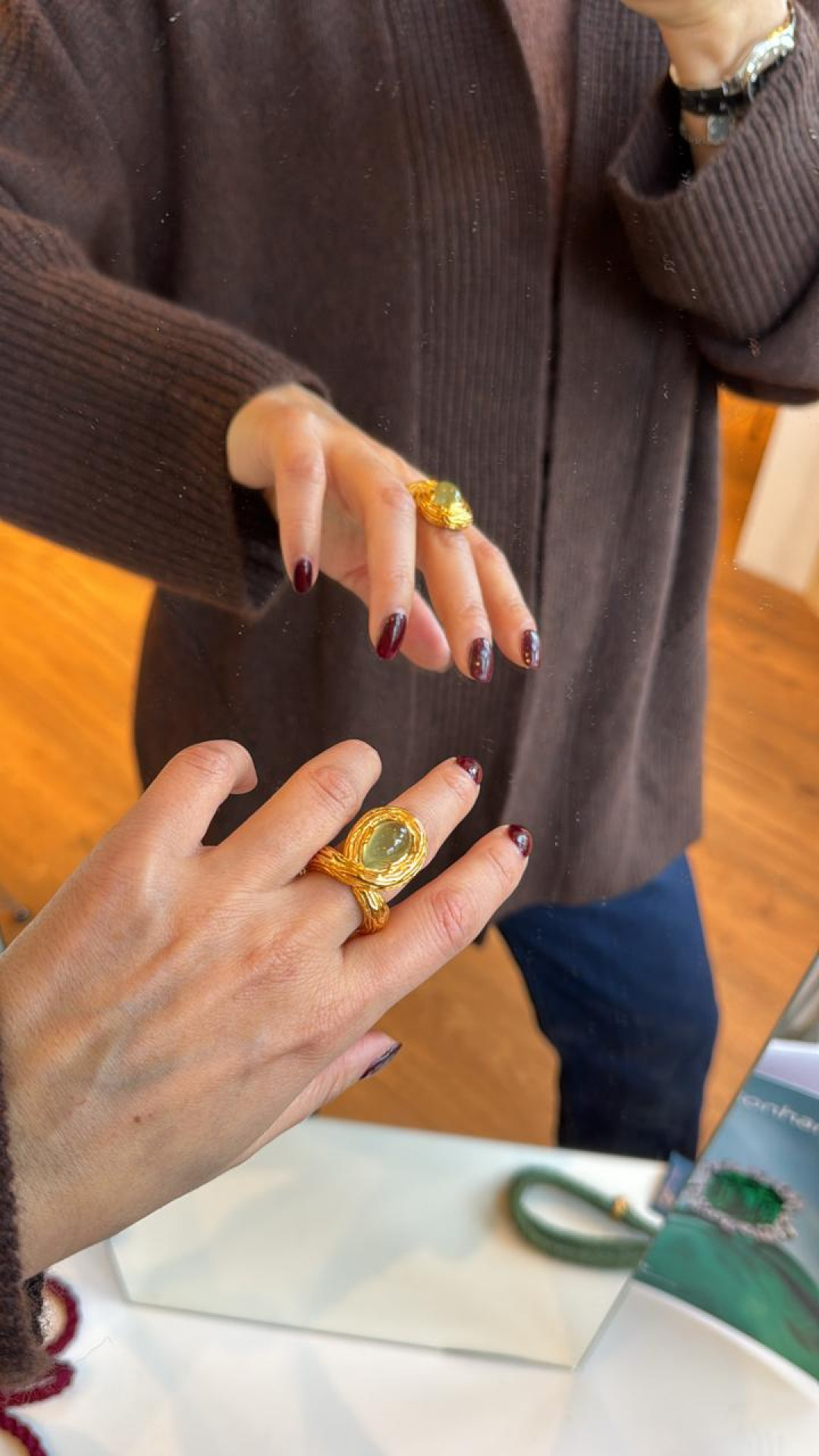 Prehnite Set Talia Ring by Tay Jewellery on curated-crowd.com