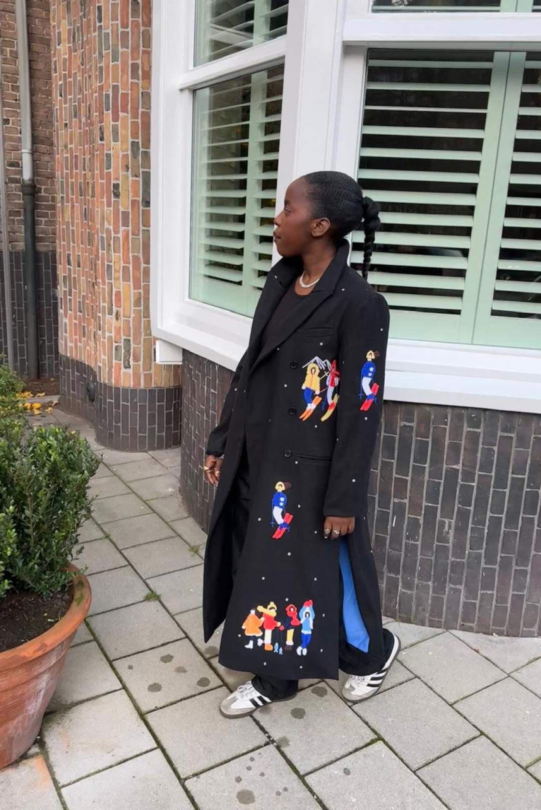 Ski People Wool Black Coat by Artwear Gallery on curated-crowd.com