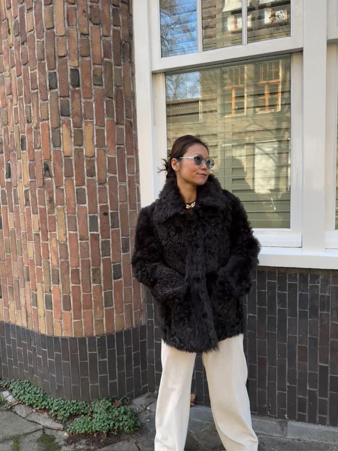 Isabelle Shearling Coat in Chocolate Brown by Curated Crowd Collective on curated-crowd.com