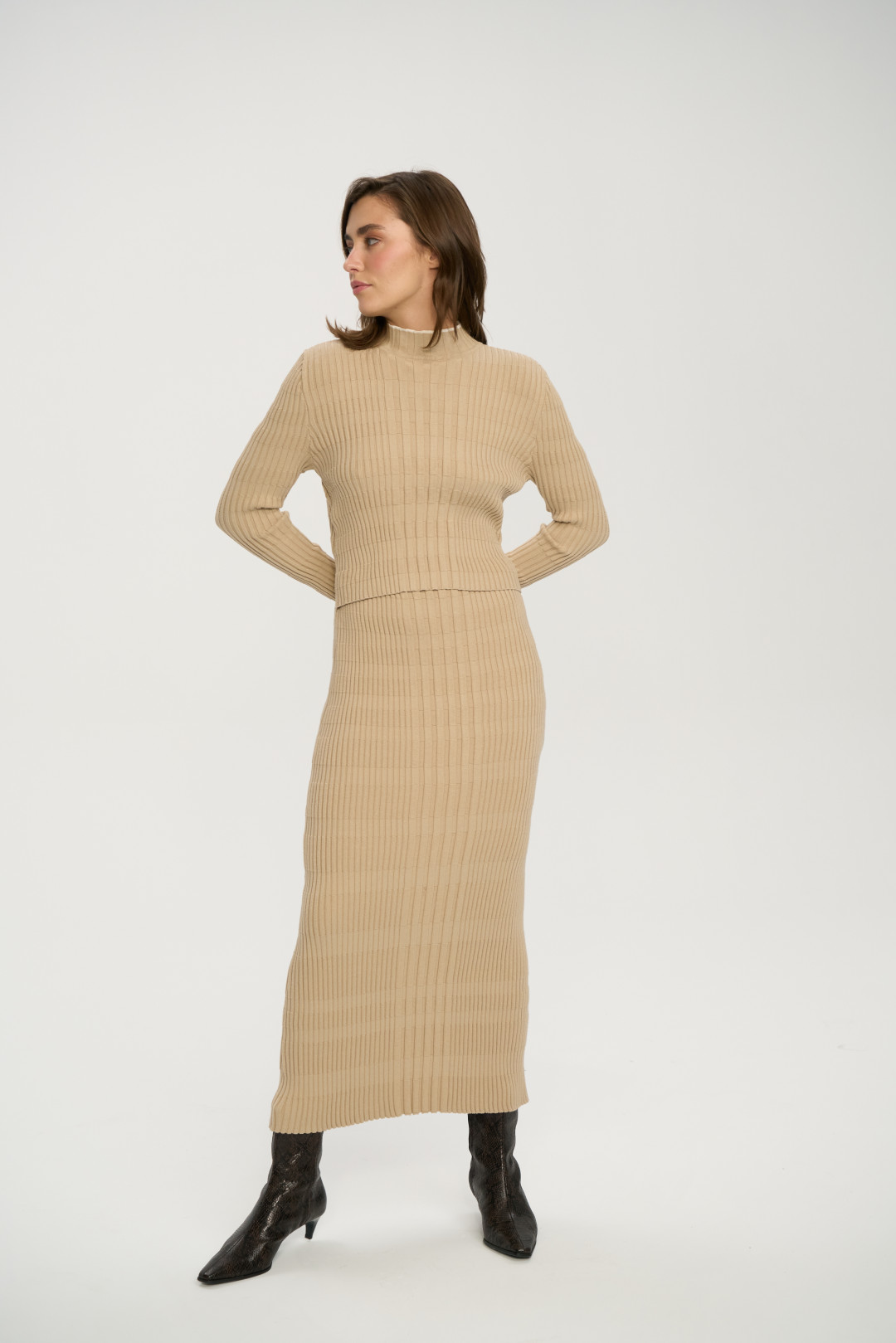 Vertical Knitwear Dress by Inner Tiger on curated-crowd.com