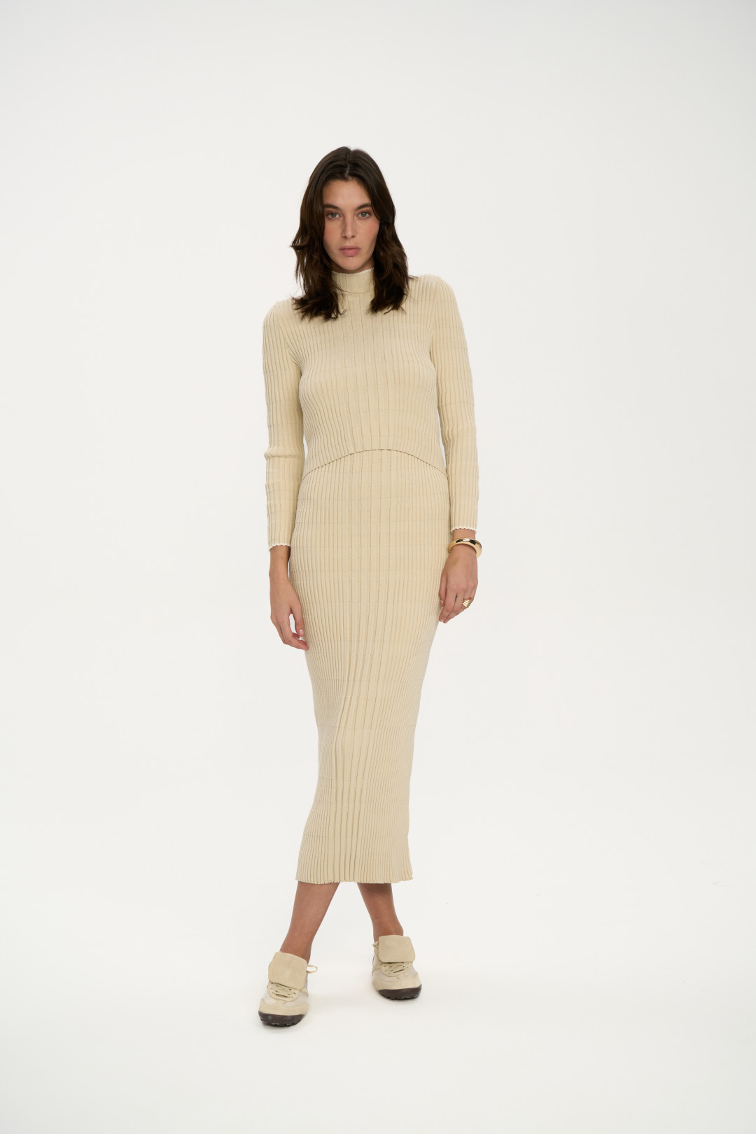 Vertical Knitwear Dress by Inner Tiger on curated-crowd.com