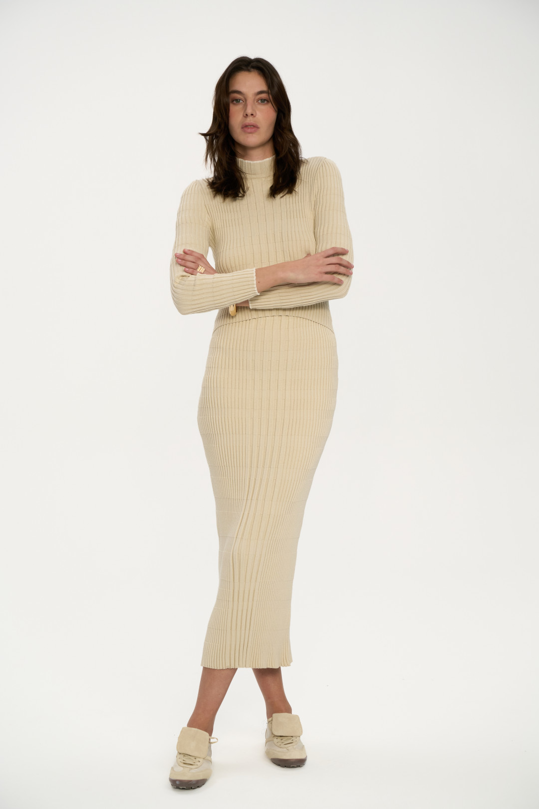 Vertical Knitwear Dress by Inner Tiger on curated-crowd.com