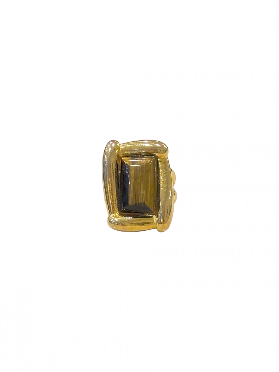 Tiger's Eye Set Oblong Wrapover Bezel Ring by Tay Jewellery on curated-crowd.com
