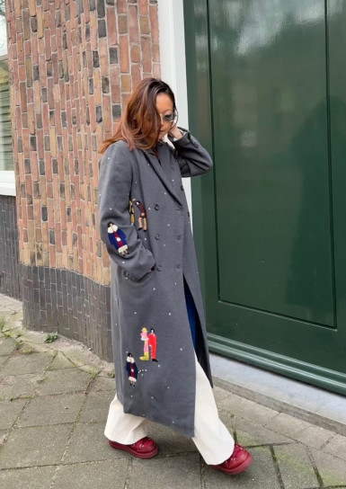 Chic People Wool Coat by Artwear Gallery on curated-crowd.com