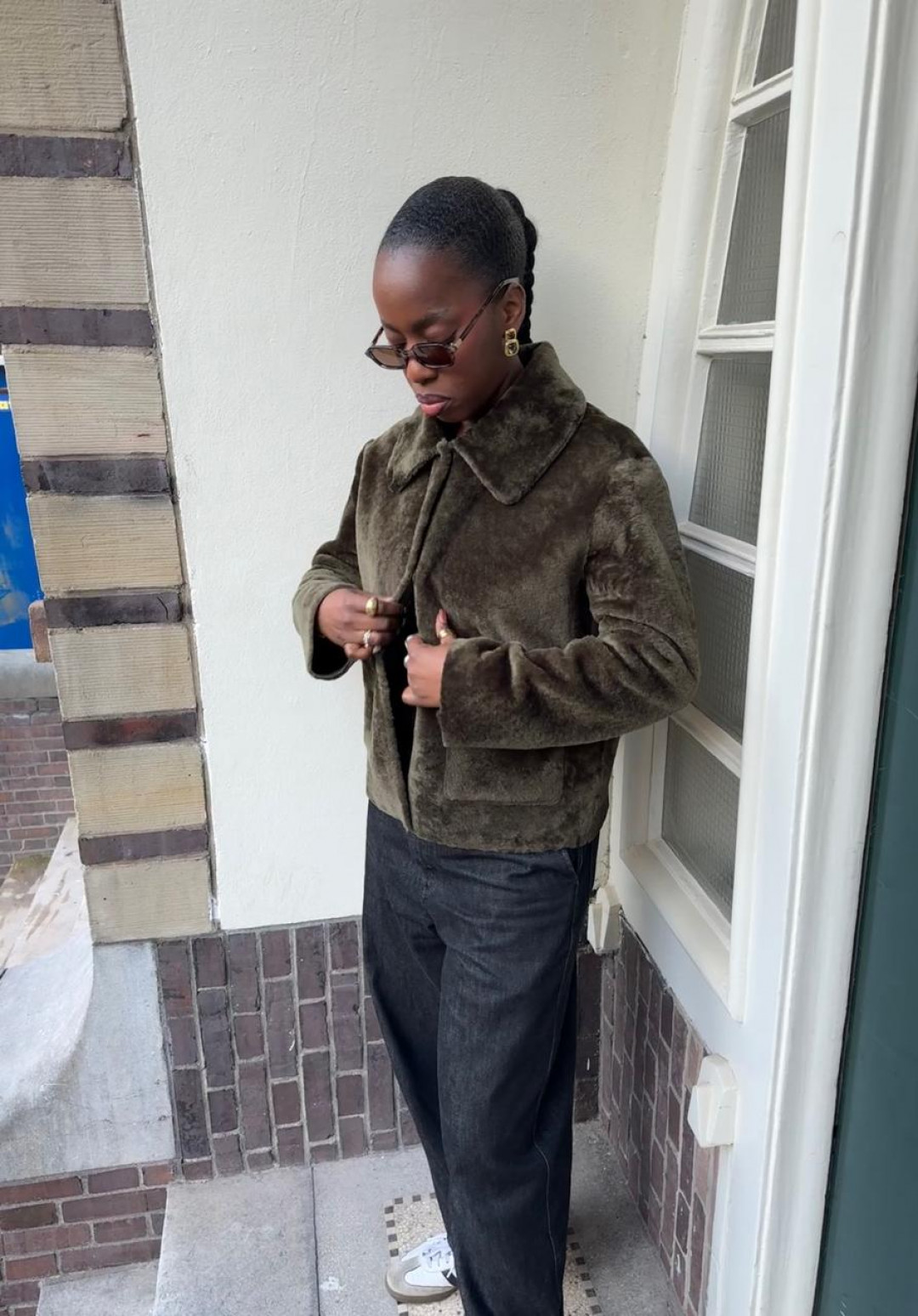 Aubade Collared Shearling  Jacket by Curated Crowd Collective on curated-crowd.com