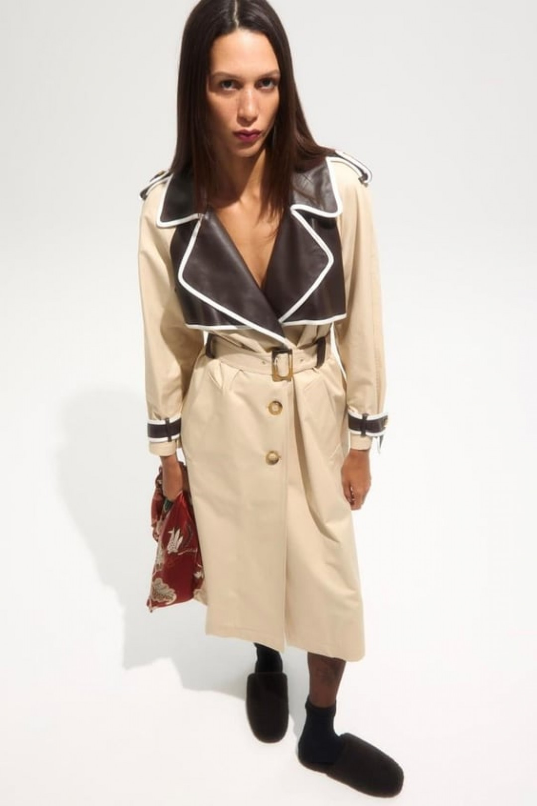 The Sunset Cascade Trench in Beige by Sorbé on curated-crowd.com