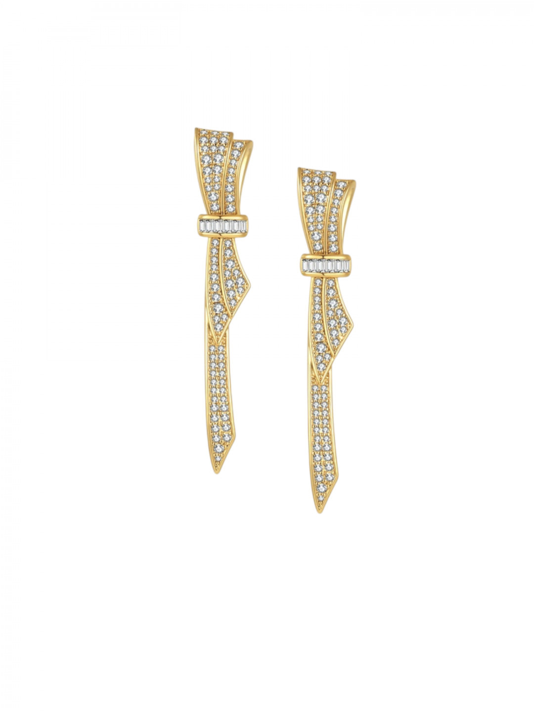 Pave Ribbon Earrings by Studio Liberté on curated-crowd.com