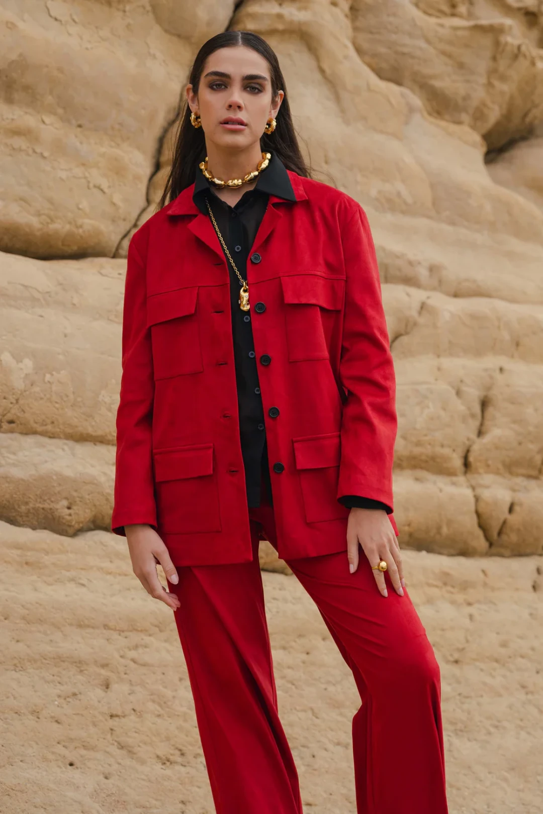 Nix Jacket Suede Red by Jessica K on curated-crowd.com