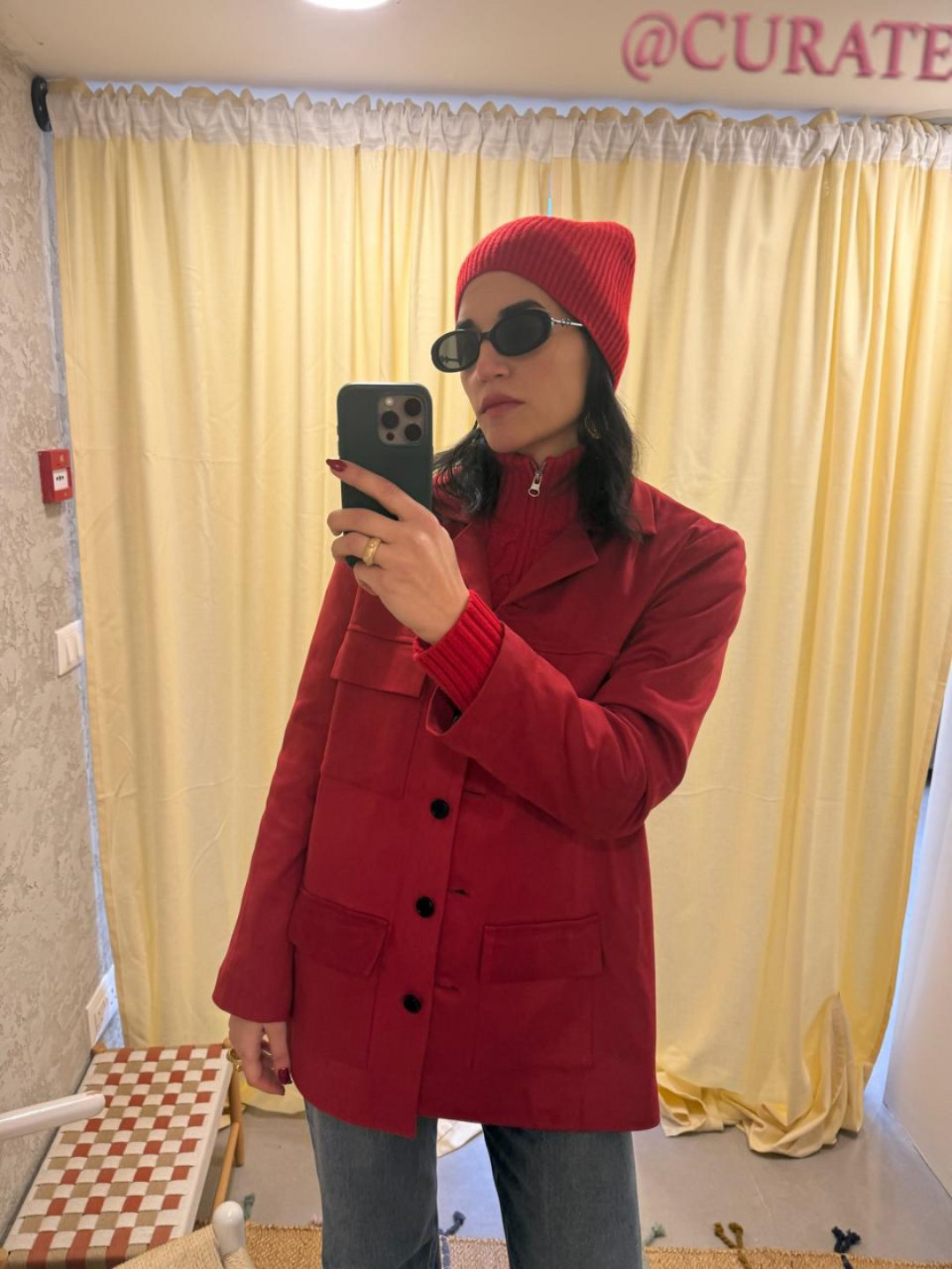Nix Jacket Suede Red by Jessica K on curated-crowd.com