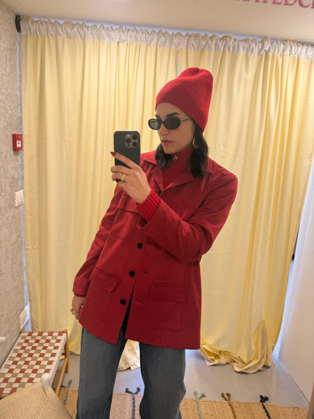 Nix Jacket Suede Red by Jessica K on curated-crowd.com