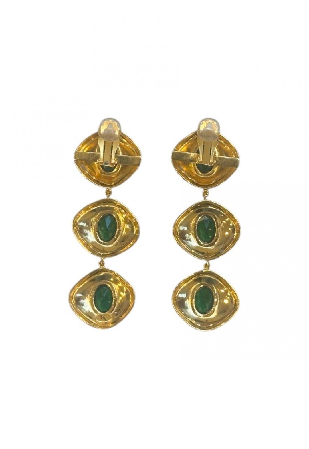 Chopra Emerald Gold Earrings by Jessica K on curated-crowd.com