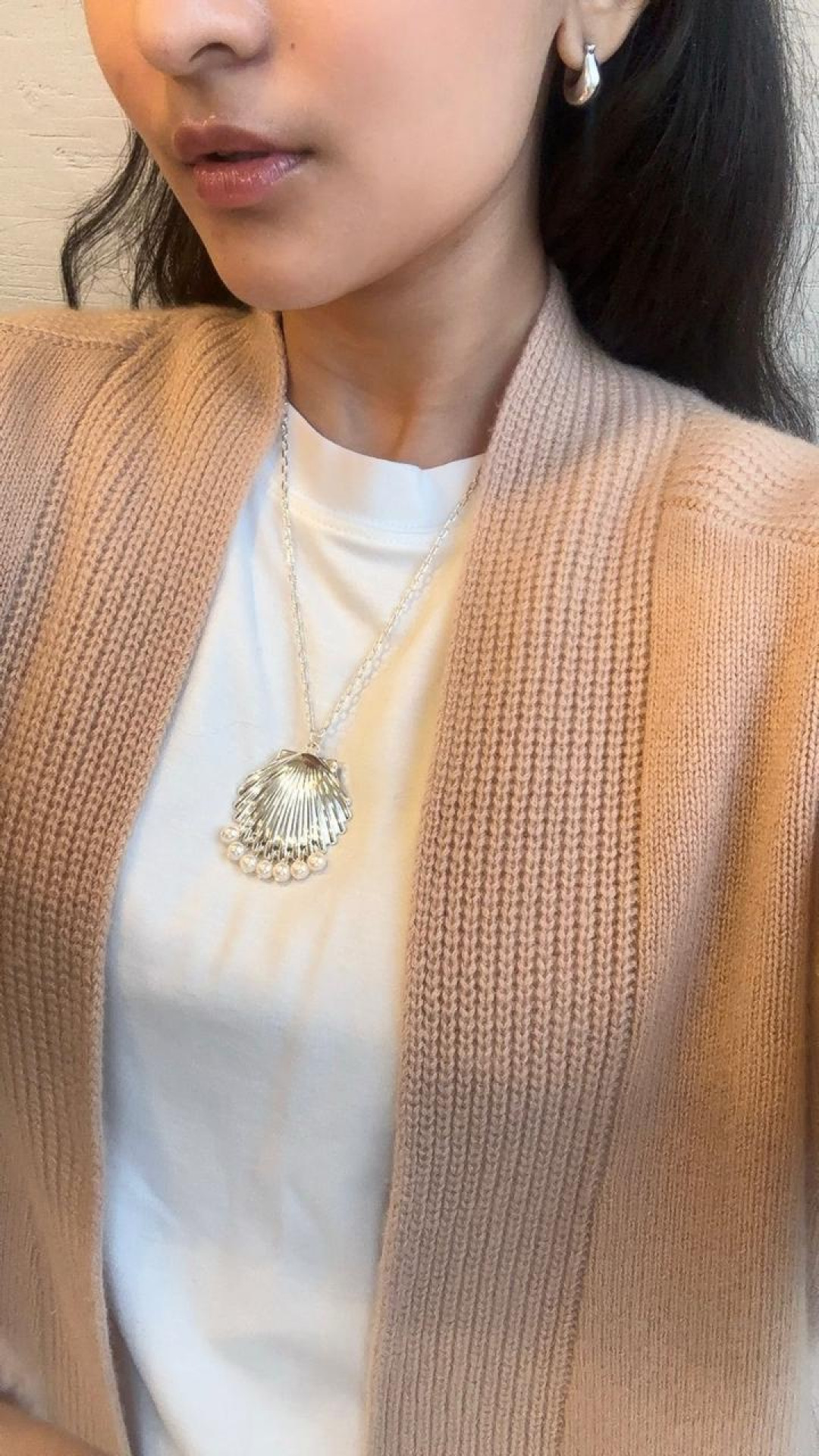 Seashell Necklace with Pearls by Studio Liberté on curated-crowd.com