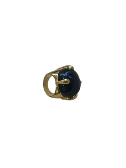 Black Obsidian Set Chrissie Ring by Tay Jewellery on curated-crowd.com