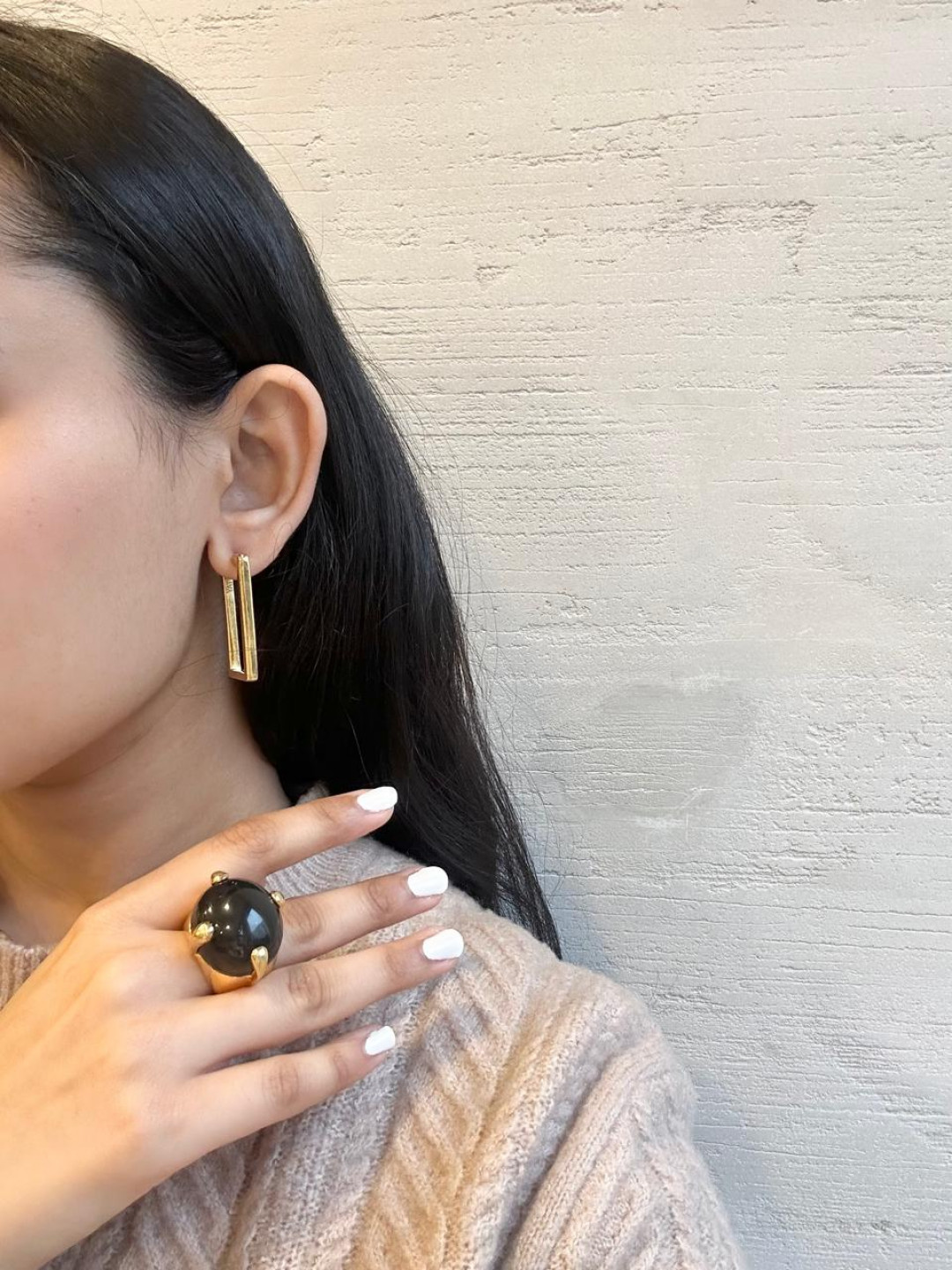 Black Obsidian Set Chrissie Ring by Tay Jewellery on curated-crowd.com