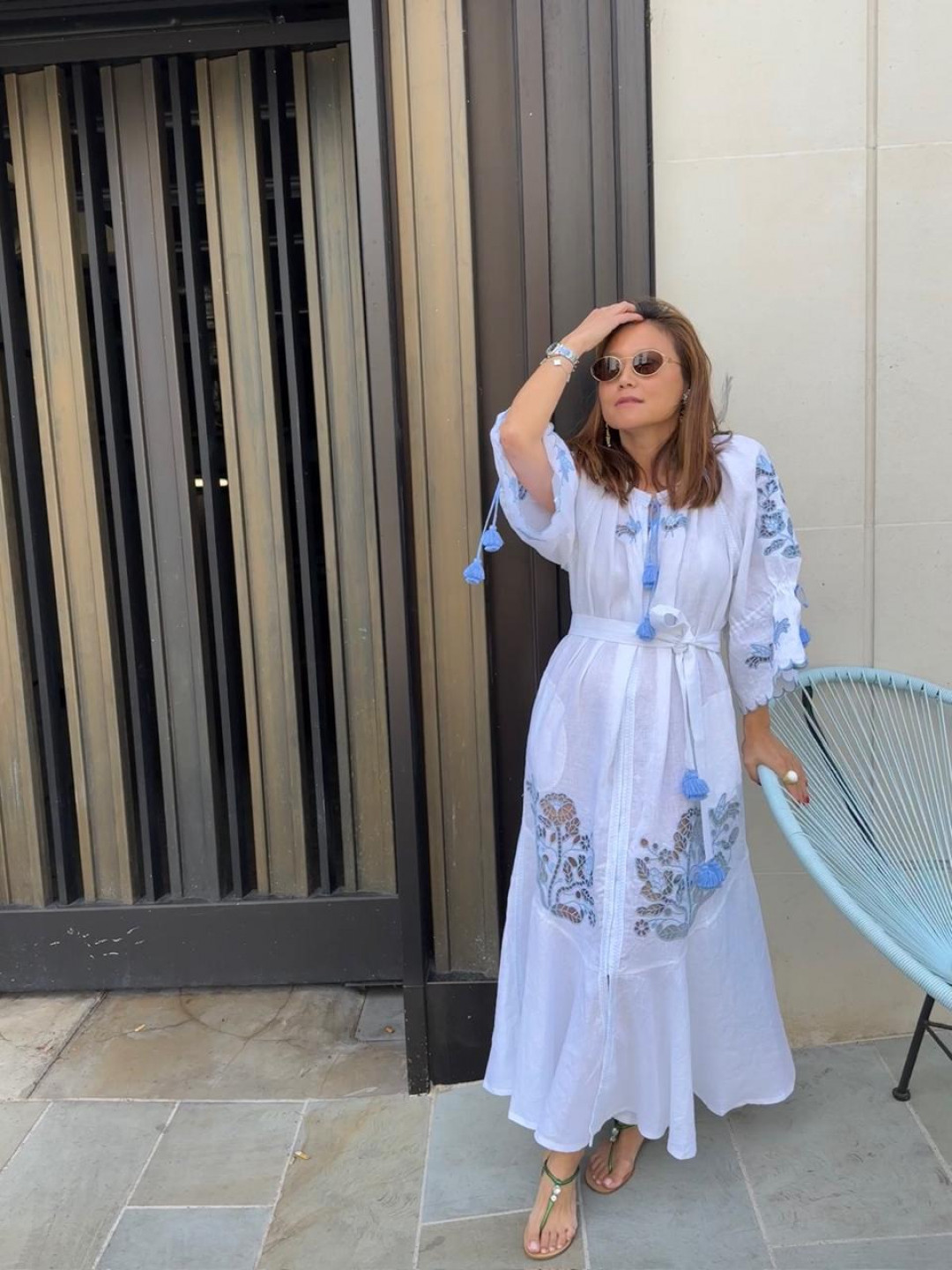 Tree Of Life White Maxi Dress by FOBERINI on curated-crowd.com