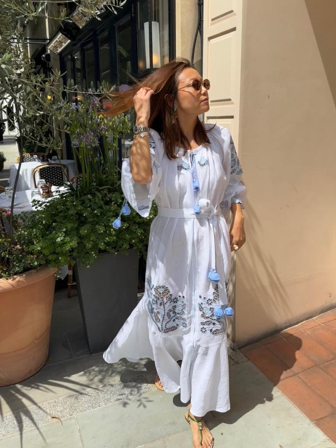 Tree Of Life White Maxi Dress by FOBERINI on curated-crowd.com