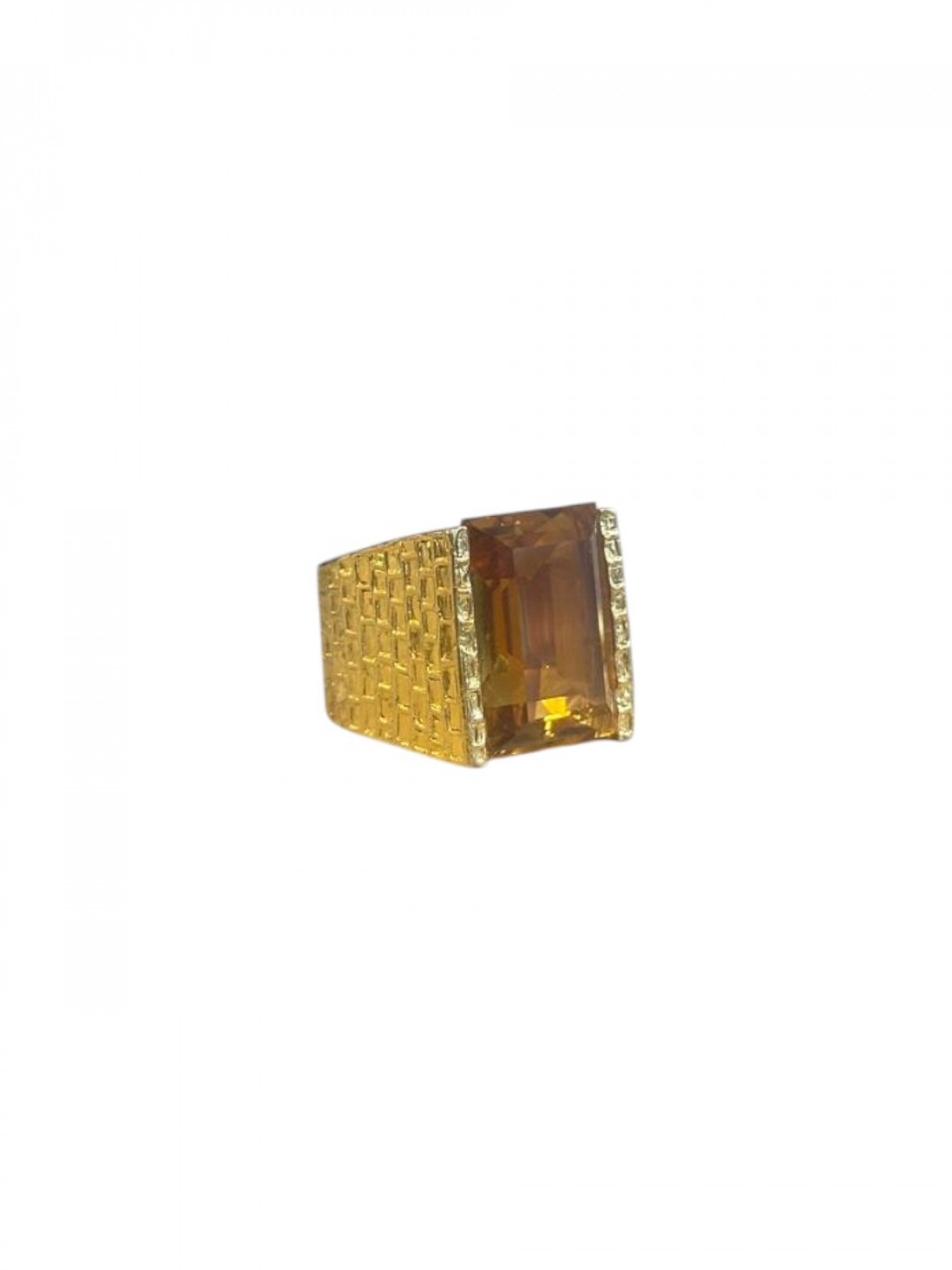 Citrine Set Chiselled 'Stephie' Ring by Tay Jewellery on curated-crowd.com