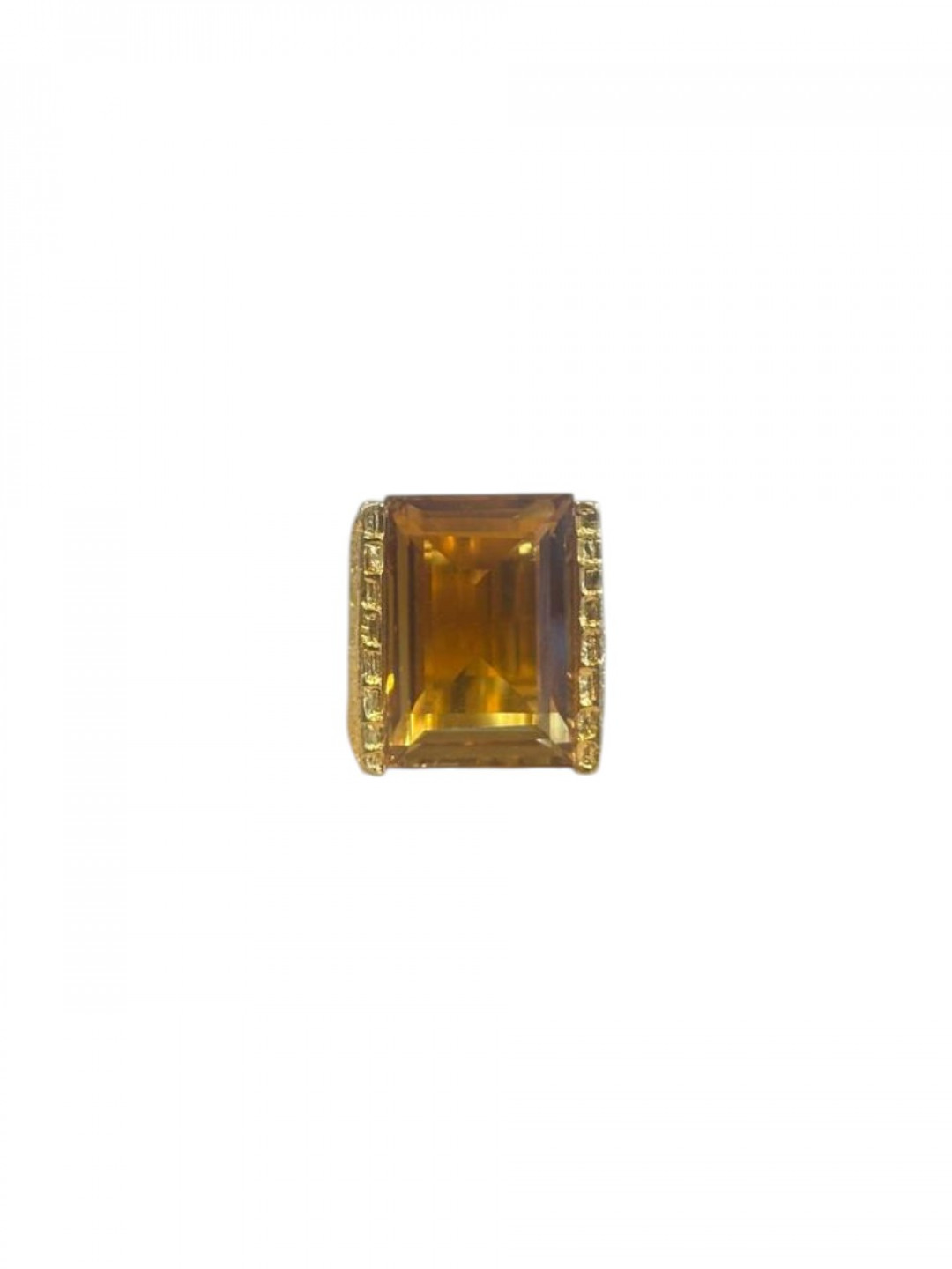 Citrine Set Chiselled 'Stephie' Ring by Tay Jewellery on curated-crowd.com