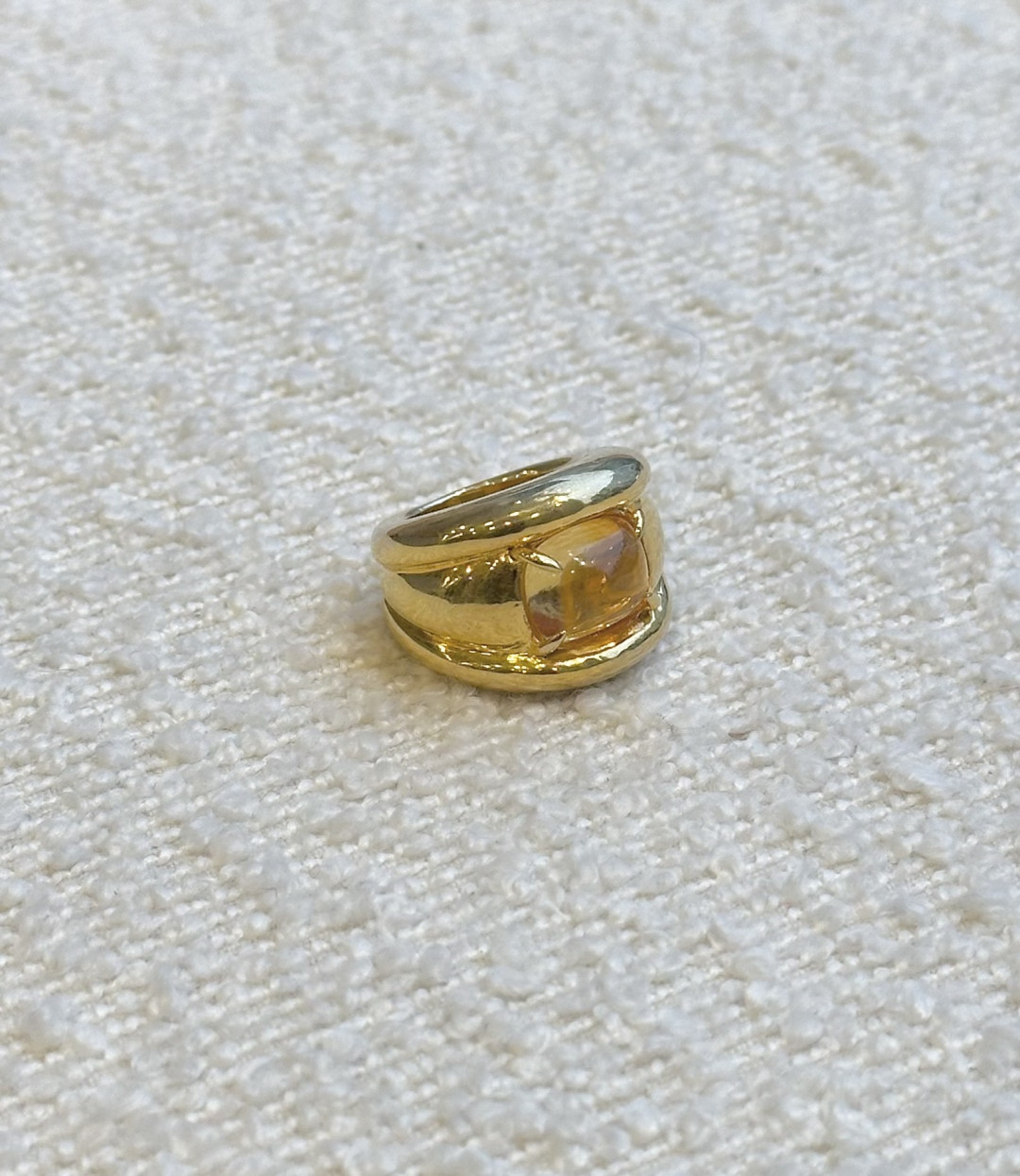 Sugarloaf Cabochon Citrine Set Octavia Ring by Tay Jewellery on curated-crowd.com