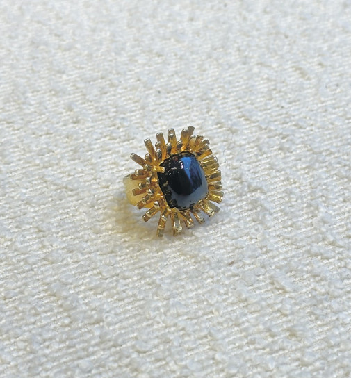 Obsidian Set Urchin Ring by Tay Jewellery on curated-crowd.com