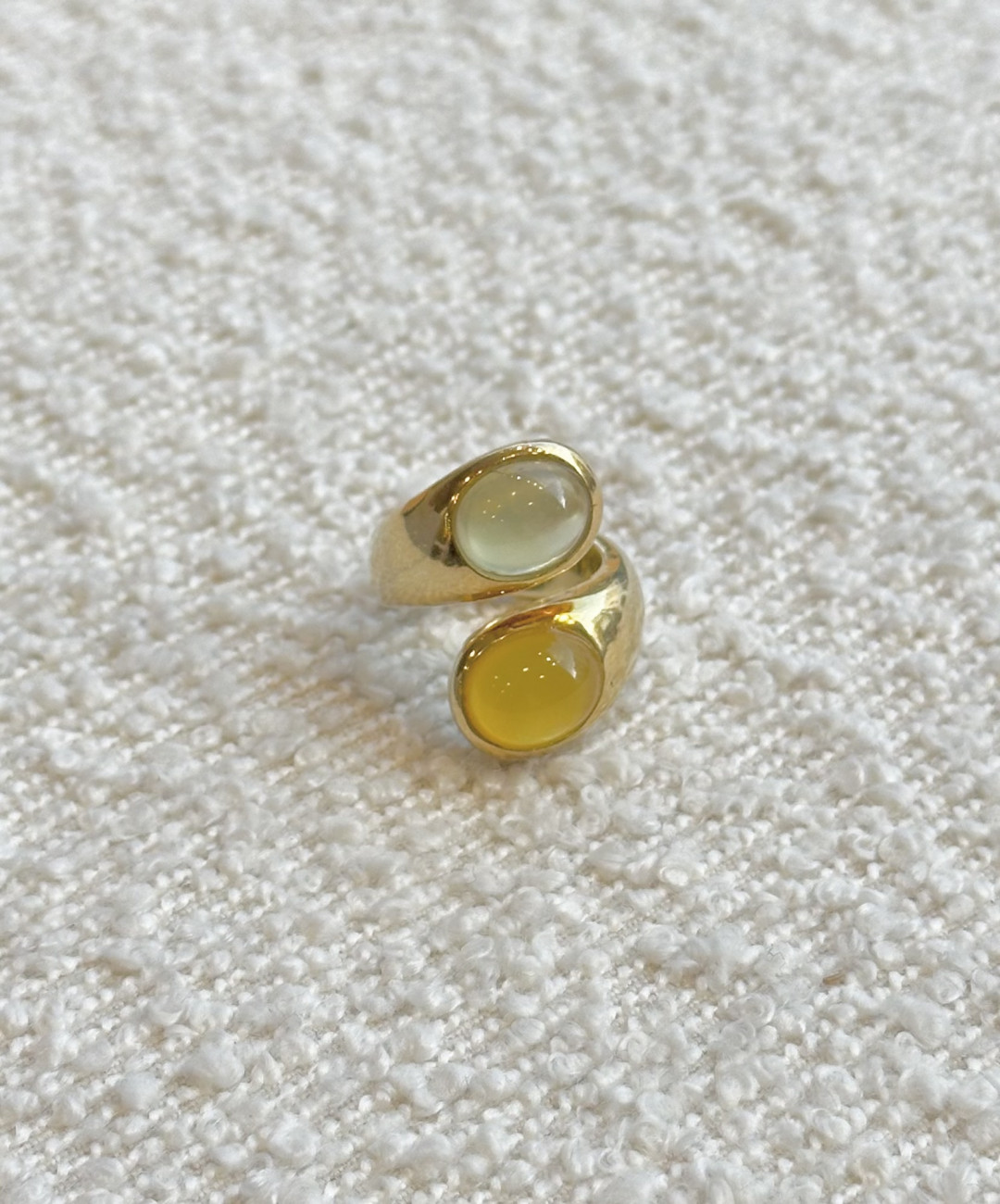 Prehnite & Chalcedony Set Athena Ring by Tay Jewellery on curated-crowd.com