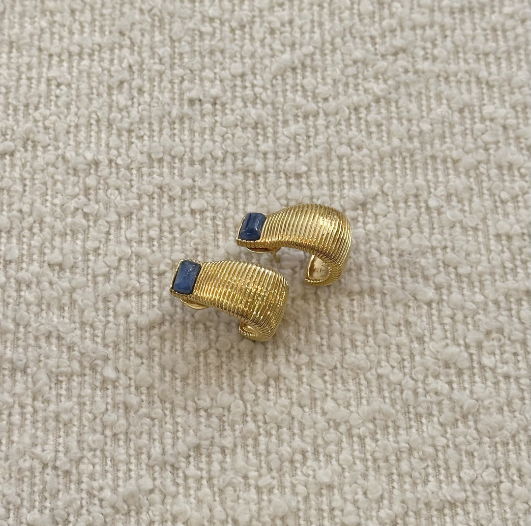 Kyanite Set Flared Wirewrap Eardrops by Tay Jewellery on curated-crowd.com