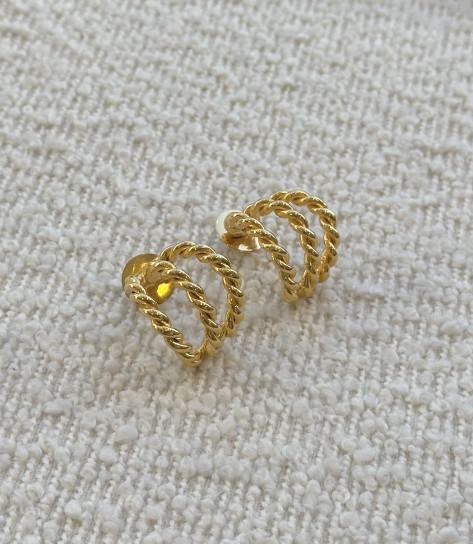 Triple Ropetwist Earhoops by Tay Jewellery on curated-crowd.com