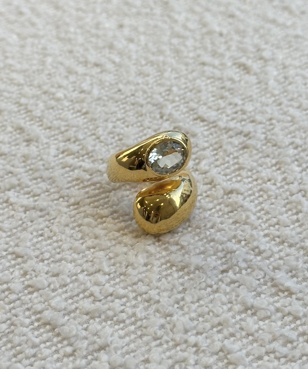 Faceted Mint Quartz Set Suzanne Ring by Tay Jewellery on curated-crowd.com