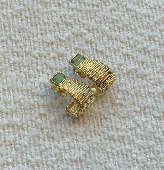 Serpentine Garnet Set Flared Wirewrap Earrings by Tay Jewellery on curated-crowd.com